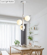 Sleek White Glass Linear Chandelier - Modern Minimalist 3-Light Ceiling Fixture