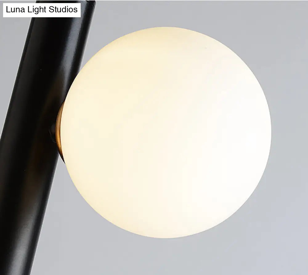 Sleek White Glass Linear Chandelier - Modern Minimalist 3-Light Ceiling Fixture