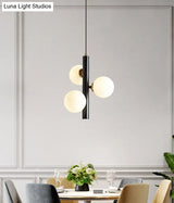 Sleek White Glass Linear Chandelier - Modern Minimalist 3-Light Ceiling Fixture