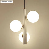 Sleek White Glass Linear Chandelier - Modern Minimalist 3-Light Ceiling Fixture