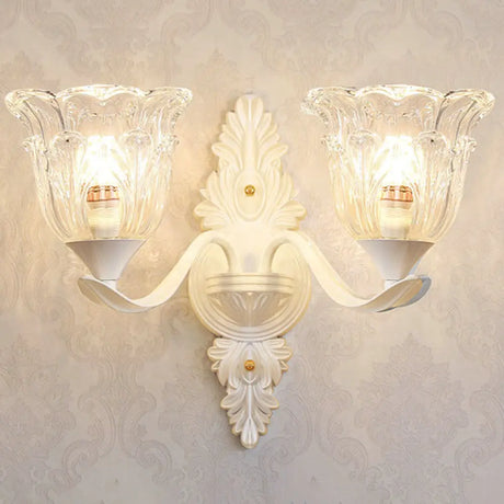 Sleek White Pendant Light Kit: Clear Crystal Flower Ceiling Chandelier For Dining Room 2 /