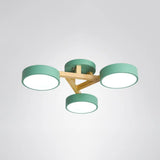 Sleek Wood Branch Led Ceiling Light With Minimalistic Acrylic Shade 3 / Green White