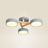 Sleek Wood Branch Led Ceiling Light With Minimalistic Acrylic Shade 3 / Grey Warm