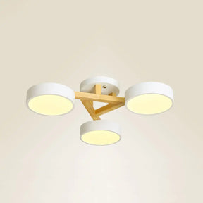 Sleek Wood Branch Led Ceiling Light With Minimalistic Acrylic Shade 3 / White Warm
