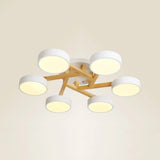 Sleek Wood Branch Led Ceiling Light With Minimalistic Acrylic Shade 6 / White Warm
