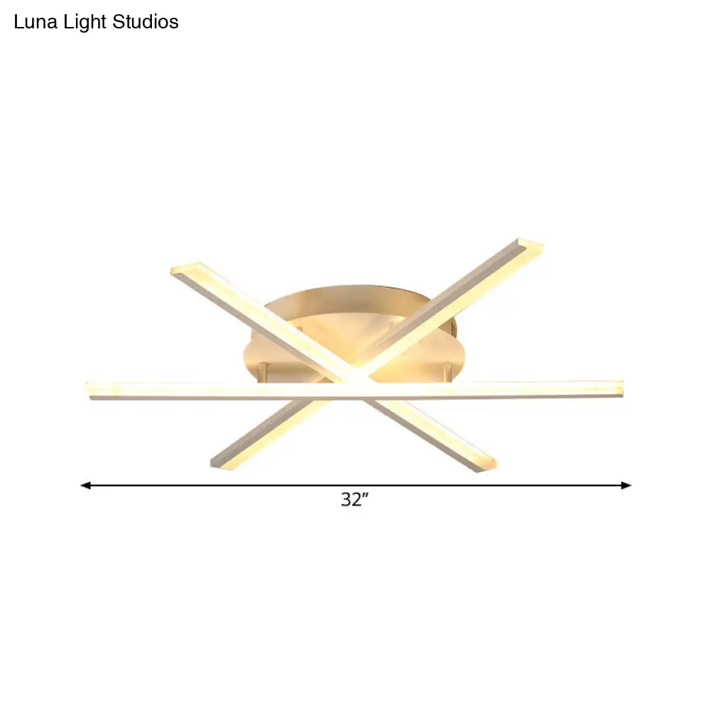 Slender Stacked Led Ceiling Light: Modern White Acrylic Flush Mount Fixture