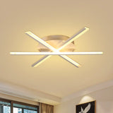 Slender Stacked Led Ceiling Light: Modern White Acrylic Flush Mount Fixture