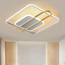 Slim Ceiling Light Fixture: Square And Oblong Simplicity Aluminum Led Flush Mount In