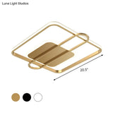 Slim Ceiling Light Fixture: Square And Oblong Simplicity Aluminum Led Flush Mount In