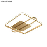Slim Ceiling Light Fixture: Square And Oblong Simplicity Aluminum Led Flush Mount In