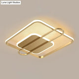 Slim Ceiling Light Fixture: Square And Oblong Simplicity Aluminum Led Flush Mount In