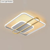 Slim Ceiling Light Fixture: Square And Oblong Simplicity Aluminum Led Flush Mount In