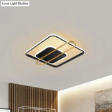 Slim Ceiling Light Fixture: Square And Oblong Simplicity Aluminum Led Flush Mount In