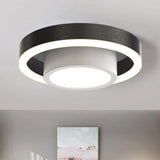Small Acrylic Ceiling Flush Nordic Led Mount Lighting - Dual Hoop Design Black/Coffee/Gold Ideal