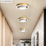 Small Acrylic Ceiling Flush Nordic Led Mount Lighting - Dual Hoop Design Black/Coffee/Gold Ideal