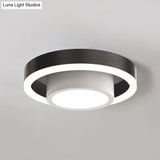 Small Acrylic Ceiling Flush Nordic Led Mount Lighting - Dual Hoop Design Black/Coffee/Gold Ideal