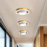Small Acrylic Ceiling Flush Nordic Led Mount Lighting - Dual Hoop Design Black/Coffee/Gold Ideal