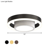 Small Acrylic Ceiling Flush Nordic Led Mount Lighting - Dual Hoop Design Black/Coffee/Gold Ideal