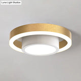 Small Acrylic Ceiling Flush Nordic Led Mount Lighting - Dual Hoop Design Black/Coffee/Gold Ideal