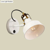 Small Barn Wall Light: Contemporary Metal Sconce In White For Cottage Foyer