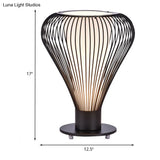Small Desk Lamp With Led Reading Light Modern Iron Pear Cage Design Black Finish Cone White Glass