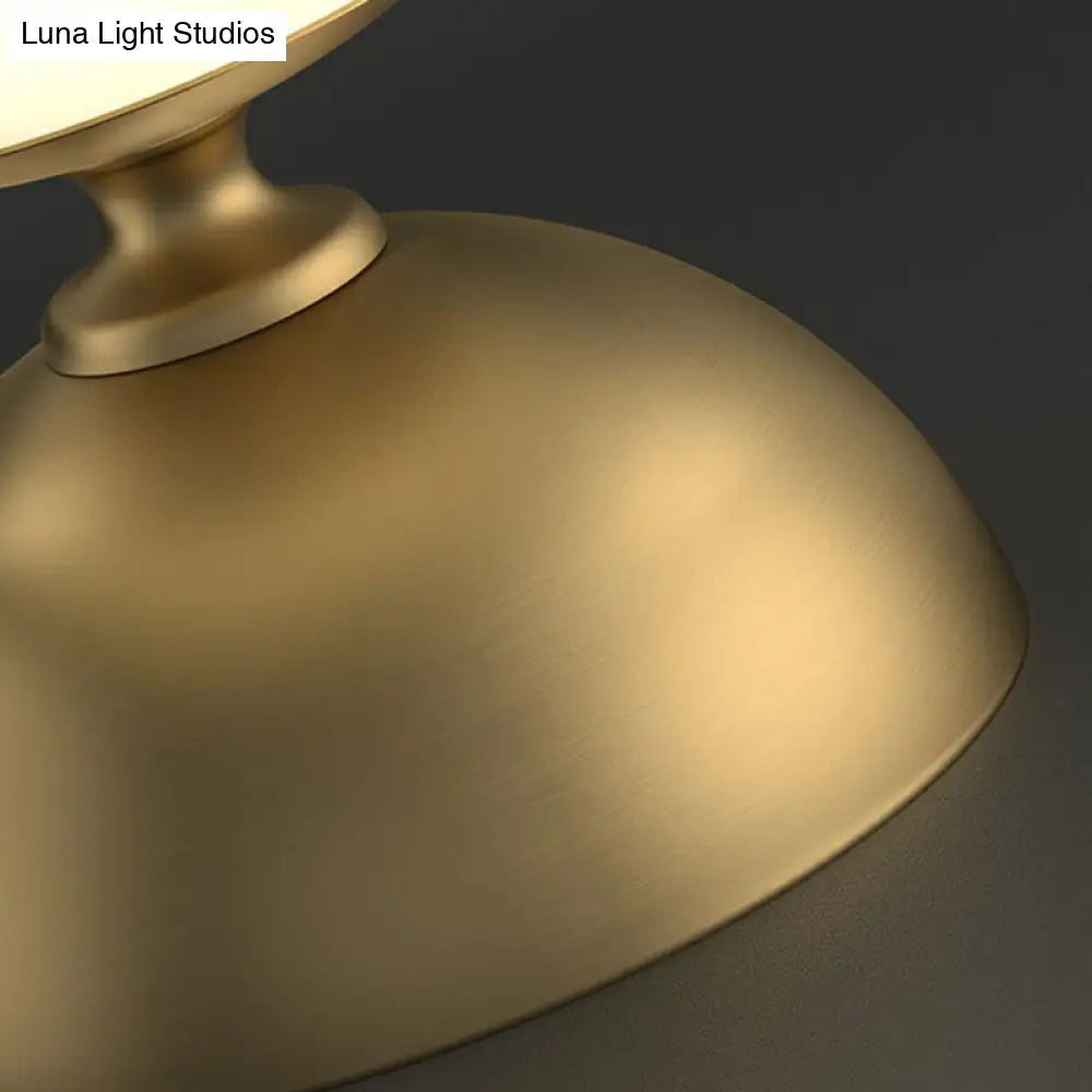 Small Sphere Night Light Glass Table Lamp With Gold Base - Simple And Elegant