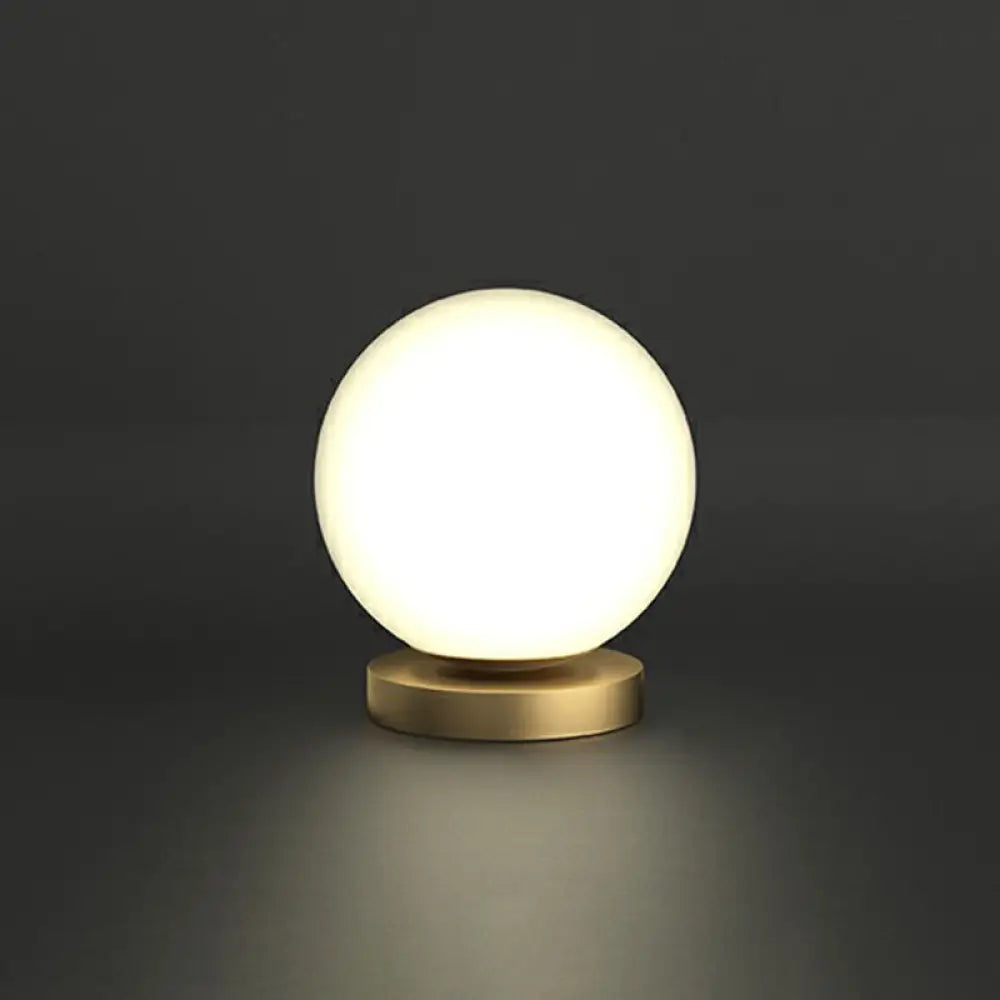 Small Sphere Night Light Glass Table Lamp With Gold Base - Simple And Elegant / C