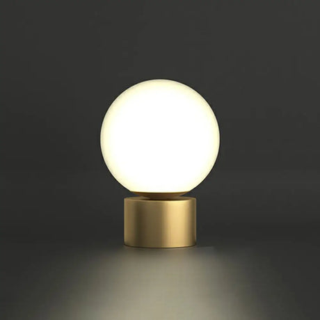 Small Sphere Night Light Glass Table Lamp With Gold Base - Simple And Elegant / E