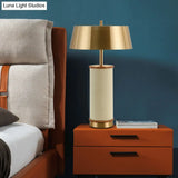 Small White Metal Desk Lamp With Flared Design - Modernist Style For Living Room Laptop Or Office