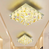 Small Yellow Crystal Fish Design Led Flush Ceiling Light With Modernist Touch - Warm/White / Warm