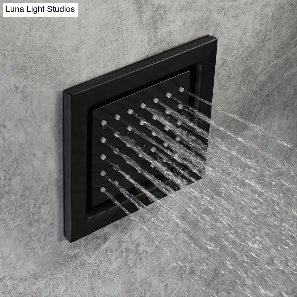 Smart Remote LED Shower Head Set 20x14inch Panel Faucet System Lateral Jet Thermostatic Mixer Valve Button Switch Hand