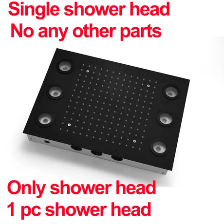 Smart Remote LED Shower Head Set 20x14inch Panel Faucet System Lateral Jet Thermostatic Mixer Valve Button Switch Hand