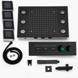 Smart Remote LED Shower Head Set 20x14inch Panel Faucet System Lateral Jet Thermostatic Mixer Valve Button Switch Hand