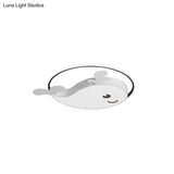 Smile Dolphin Kids’ Bedroom Ceiling Lamp - Acrylic Animal Flush Light