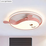 Smile Dolphin Kids’ Bedroom Ceiling Lamp - Acrylic Animal Flush Light