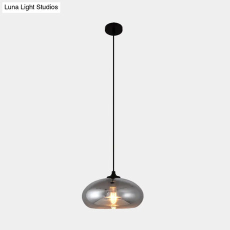 Smoke Gray Glass Mini Pendant Light - Modern Ceiling Hanging For Bar & Cafe