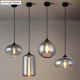 Smoke Gray Glass Mini Pendant Light - Modern Ceiling Hanging For Bar & Cafe