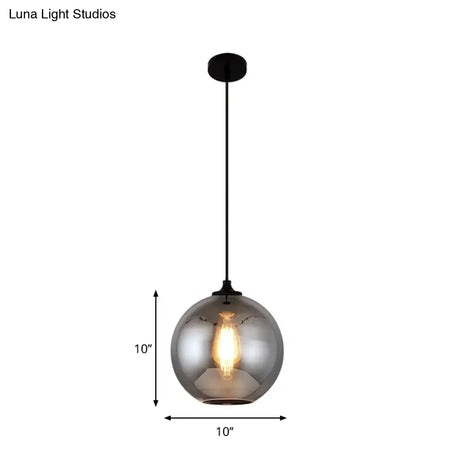 Smoke Gray Glass Mini Pendant Light - Modern Ceiling Hanging For Bar & Cafe