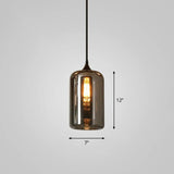 Smoke Gray Glass Pendant Lighting Fixture - Simplicity Shaded Hanging Light (1 Bulb) / D