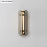 Smoke Gray Glass Pill Capsule Bedside Sconce - Minimalist 1-Bulb Wall Mounted Lamp