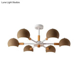 Snowflake Pendant Light: Kindergarten Nordic Chandelier With Orb Shade And 6-Bulb Metal Design