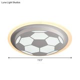 Soccer Cartoon Led Flush Mount Lamp – Stylish And Bright Lighting Fixture For Bedroom