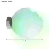 Spherical Glass Sconce Light - Minimalist Wall Mounted Lighting For Balcony 1 Bulb White 10/11.5/13