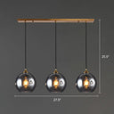 Spherical Multi-Glass Ceiling Lamp With 3 Lights For Modern Dining Room Suspension Smoke Gray /