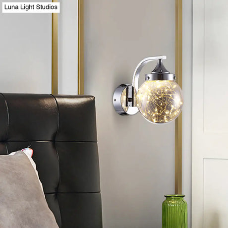 Spherical Star Lamp: Creative Wall Sconce For Warm Bedroom Ambiance