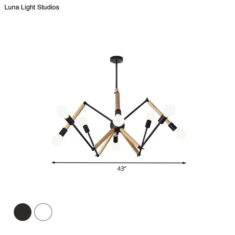 Spider Shape Suspension Light - Contemporary Metal Chandelier For Living Room (8/10/12/16-Head)