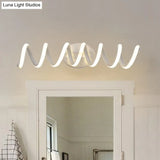 Spiral Led Vanity Light For Modern Bathroom | Wall Mounted Mirror In Warm/White/Natural 13/18.5/22.5