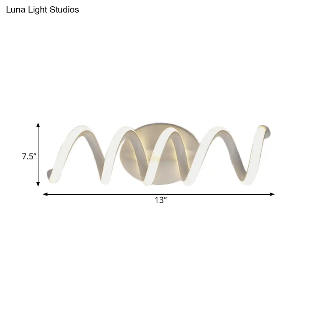 Spiral Led Vanity Light For Modern Bathroom | Wall Mounted Mirror In Warm/White/Natural 13/18.5/22.5
