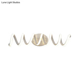 Spiral Led Vanity Light For Modern Bathroom | Wall Mounted Mirror In Warm/White/Natural 13/18.5/22.5