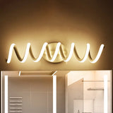 Spiral Led Vanity Light For Modern Bathroom | Wall Mounted Mirror In Warm/White/Natural 13/18.5/22.5